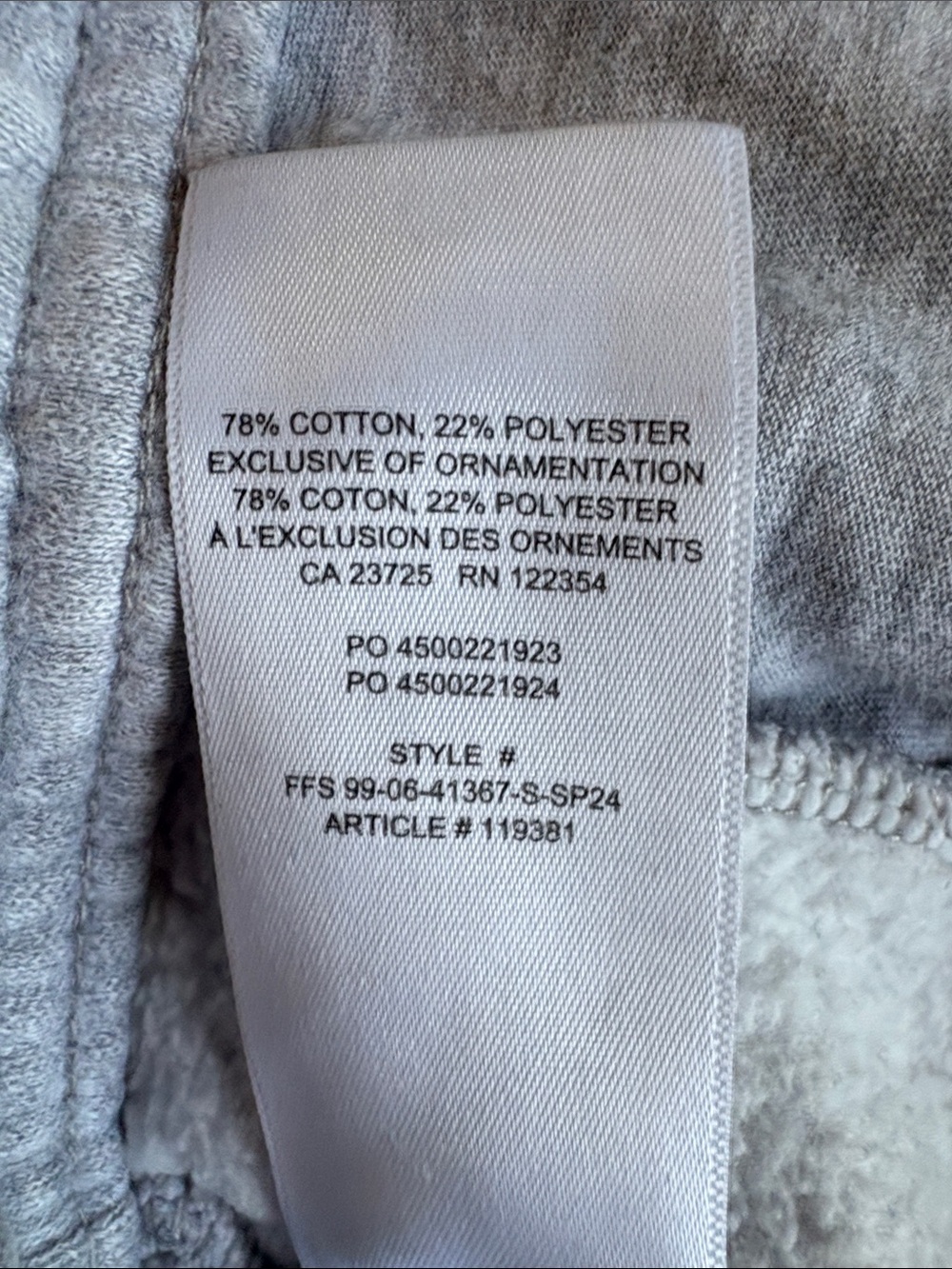 Aritzia Sweatfleece Cropped Cozy Sweatpants Small - Picture 6 of 6
